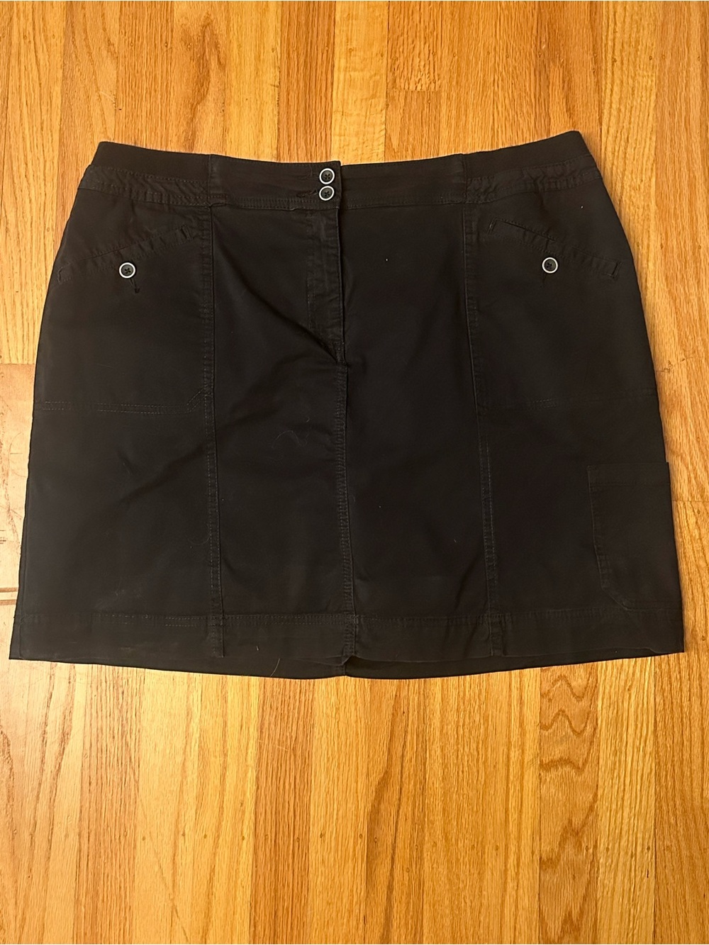 Karen Scott Classic Black Elastic Band Skort - 16